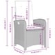 preview thumbnail 63 of 75, vidaXL Patio Dining Set with Cushions Outdoor Seating Gray Poly Rattan