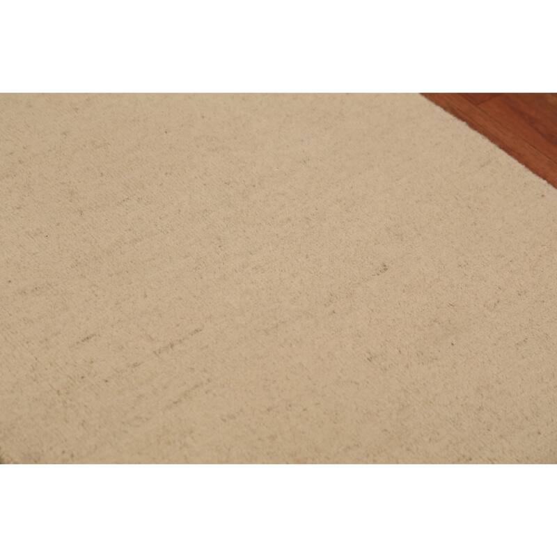 Solid Gabbeh Oriental Foyer Rug Hand-Knotted Wool Carpet - 2'0"x 2'11"