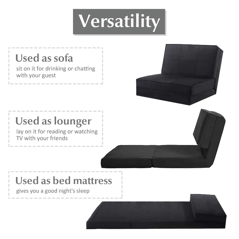 Costway Convertible Fold Down Chair Flip Out Lounger Sleeper Bed Couch