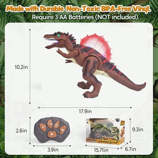 Walking and Shake Head with Roar Sound and Light Dinosaur Toy