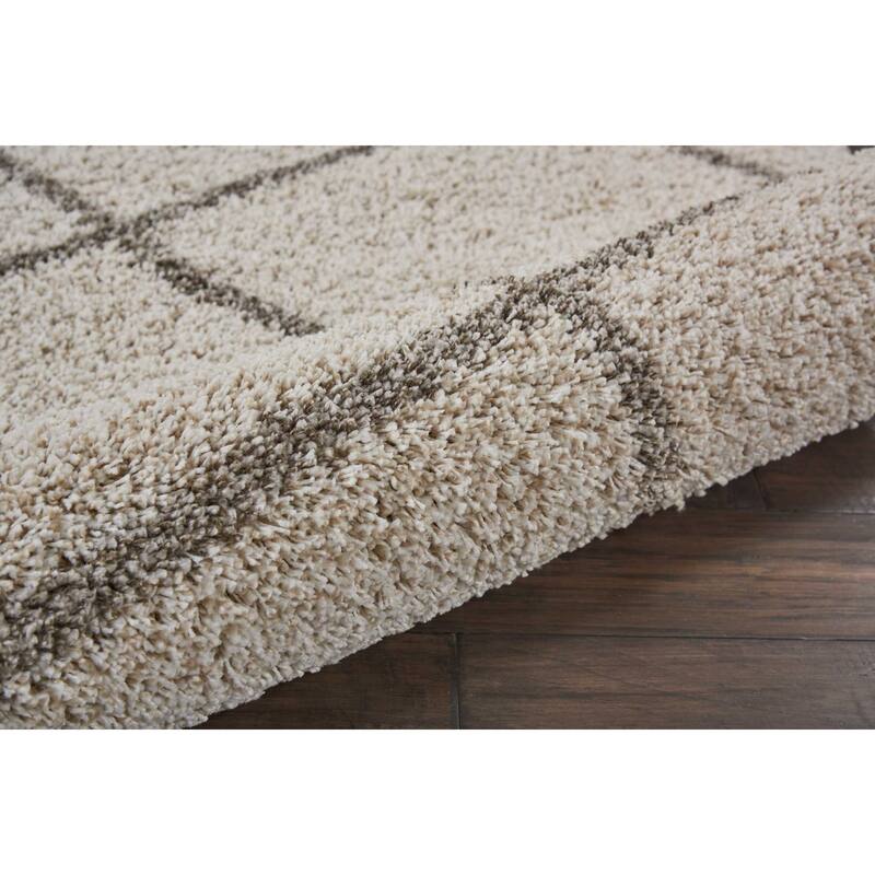 Nourison Brisbane Large Diamond Geometric Modern Shag Area Rug
