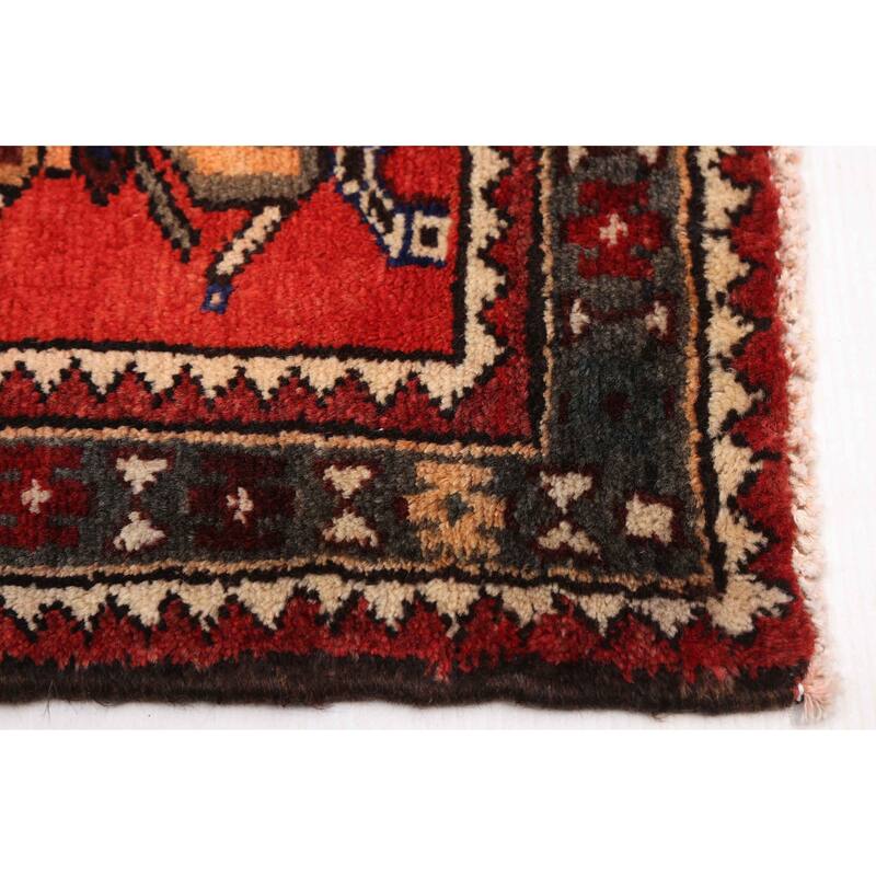 ECARPETGALLERY Hand-knotted Anadol Dark Navy, Red Wool Rug - 4'0 x 9'5