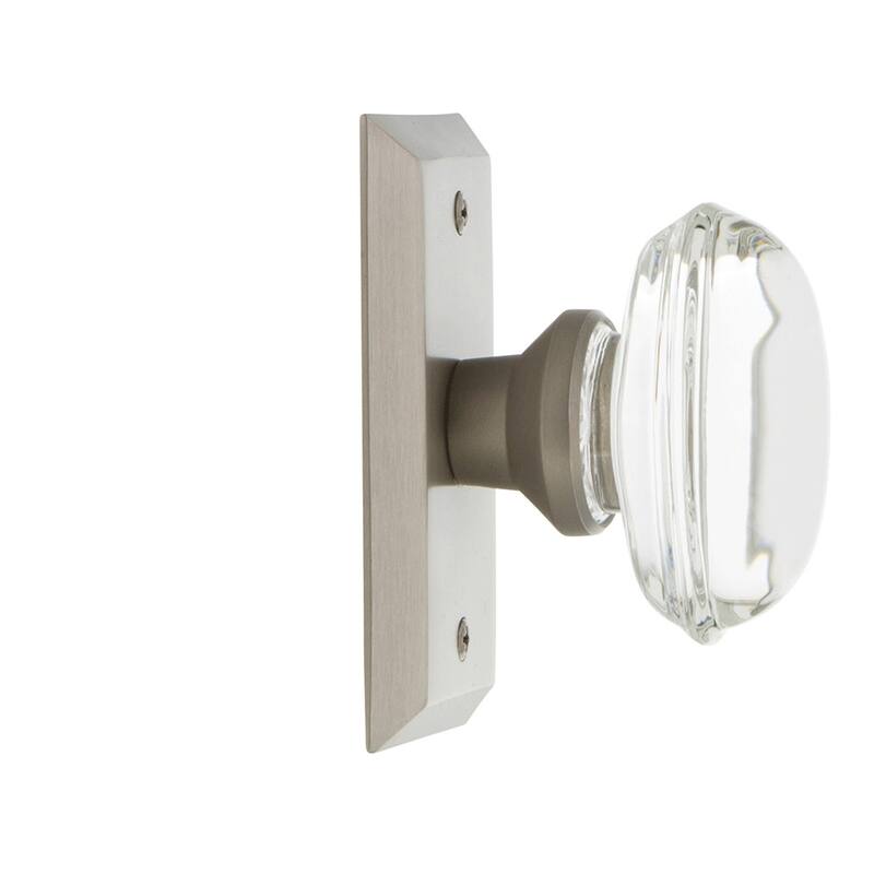 Nostalgic Warehouse Oval Clear Crystal Solid Brass Single Dummy Door