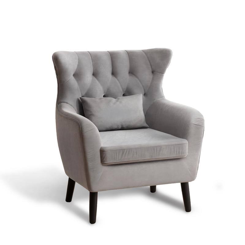 Tuft Velvet Living Room Thick Cushion Accent Chair