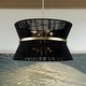 preview thumbnail 25 of 32, 8-Light Modern Boho Large Drum Chandelier 24 inch Fabric Hourglass Hand-woven Chandelier in Gold/ Black for Dining/ Living Room