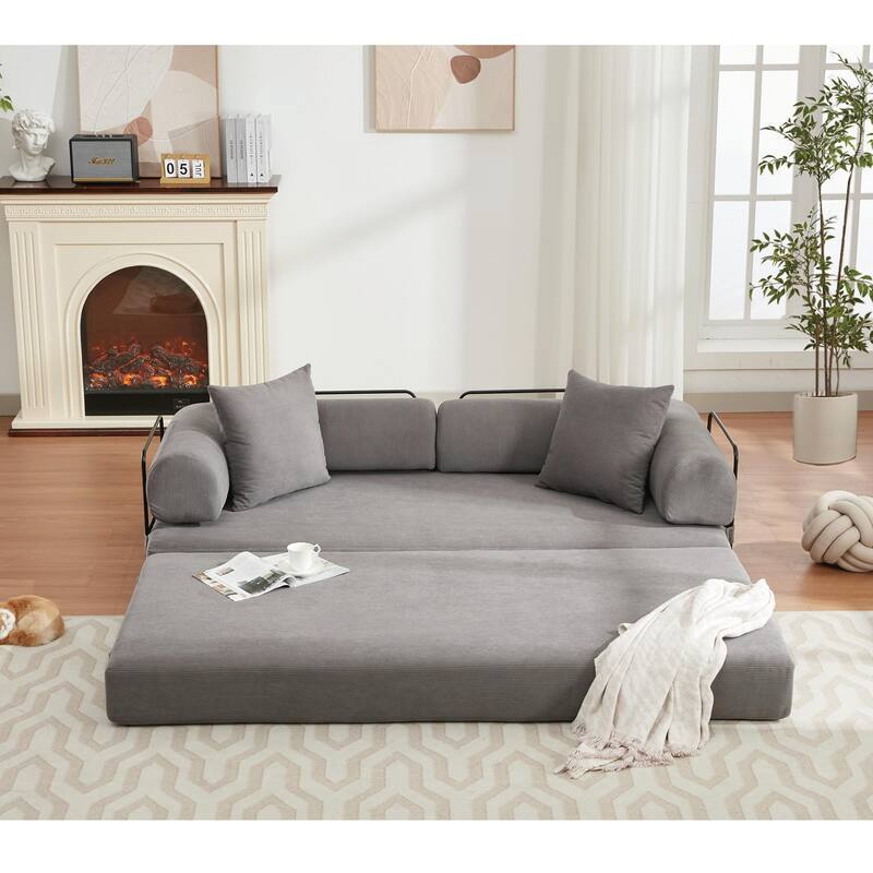4-in-1 Convertible Modular Sleeper Sofa Bed with Foldable Design