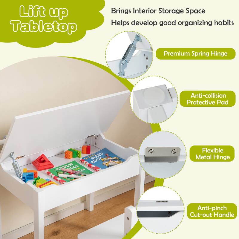 Costway Toddler Craft Table & Chair Set Kids Art Crafts Table - See Details