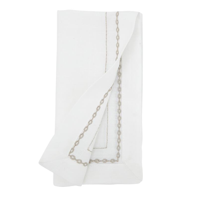 Luxurious Links Embroidered Chain-link Napkin (Set of 4)