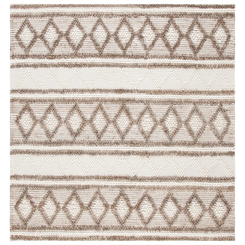 SAFAVIEH Archna Iftimia Jute Casual Rug - 6' Square - Taupe/Ivory