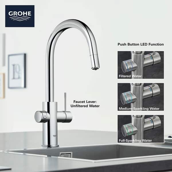 Shop Grohe 31 251 2 Blue 2 0 1 75 Gpm Single Hole Pull Out Kitchen
