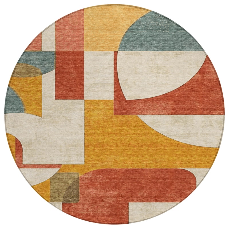 HomeRoots Geometric Modern Rectangle Outdoor Rug