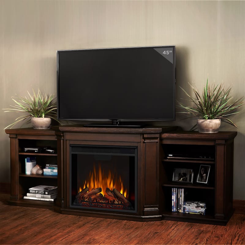 Valmont 74" Electric TV Stand Fireplace by Real Flame