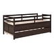 preview thumbnail 33 of 50, Elegant Low Loft Bed Twin Size with Trundle, Full Safety Fence, Climbing ladder and Storage Drawers, Solid & Sturdy, White