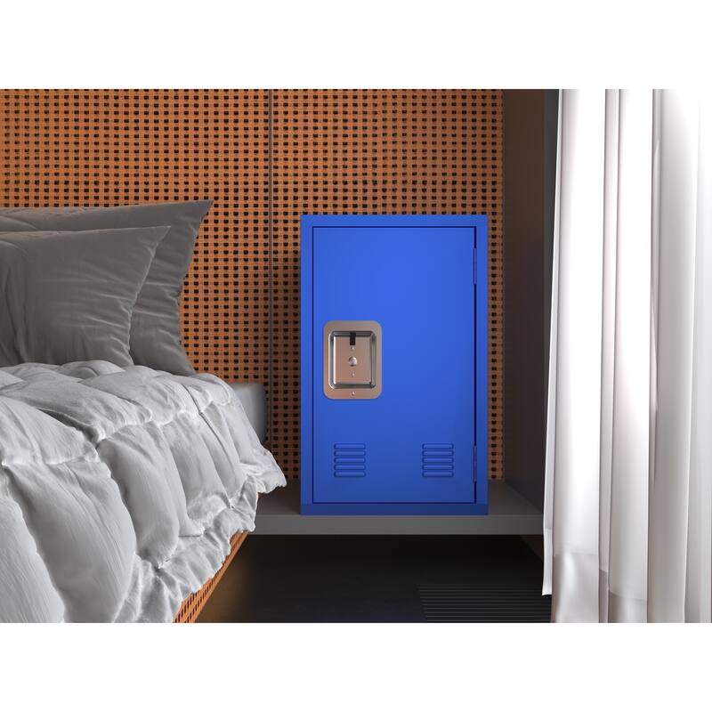 Metal Locker Storage Cabinet with 1 Doors, Small Metal Locker,Lockable Storage Cabinet - Blue