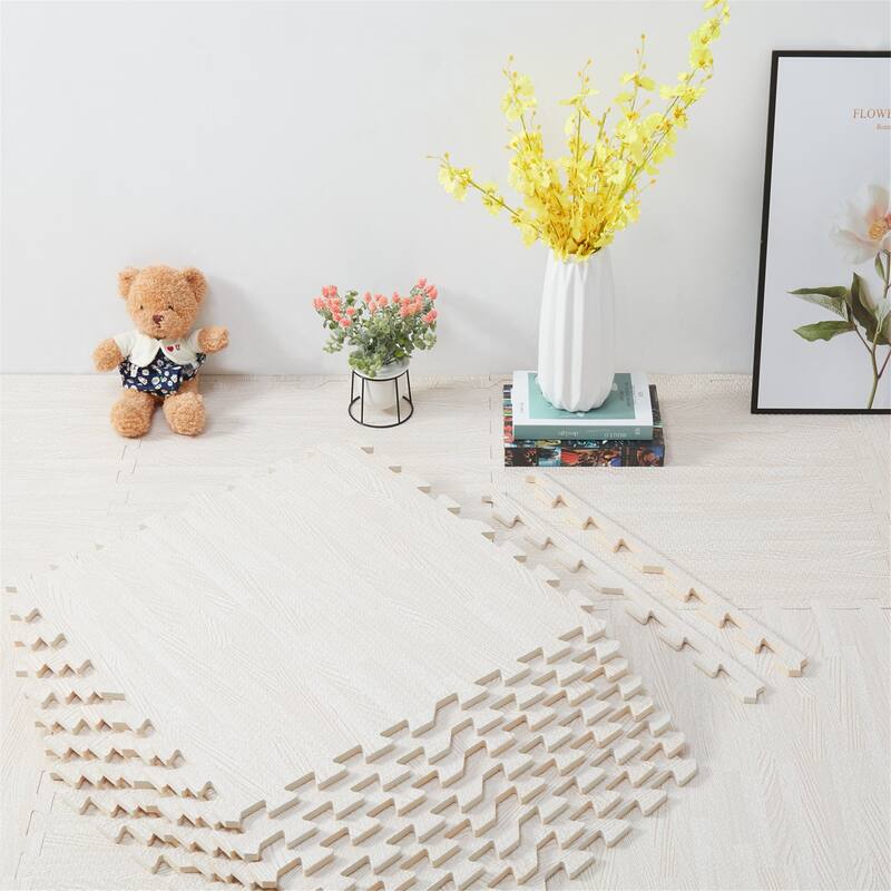 12 Interlocking Floor-Protecting Soft EVA Foam Tiles Mats for Exercise - n/a