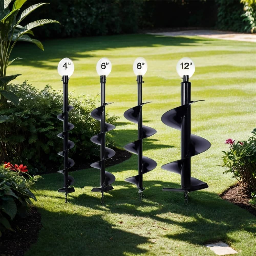 4 Piece Steel Hole Digger Replacement Auger Bits,4"+8"+10"+12"