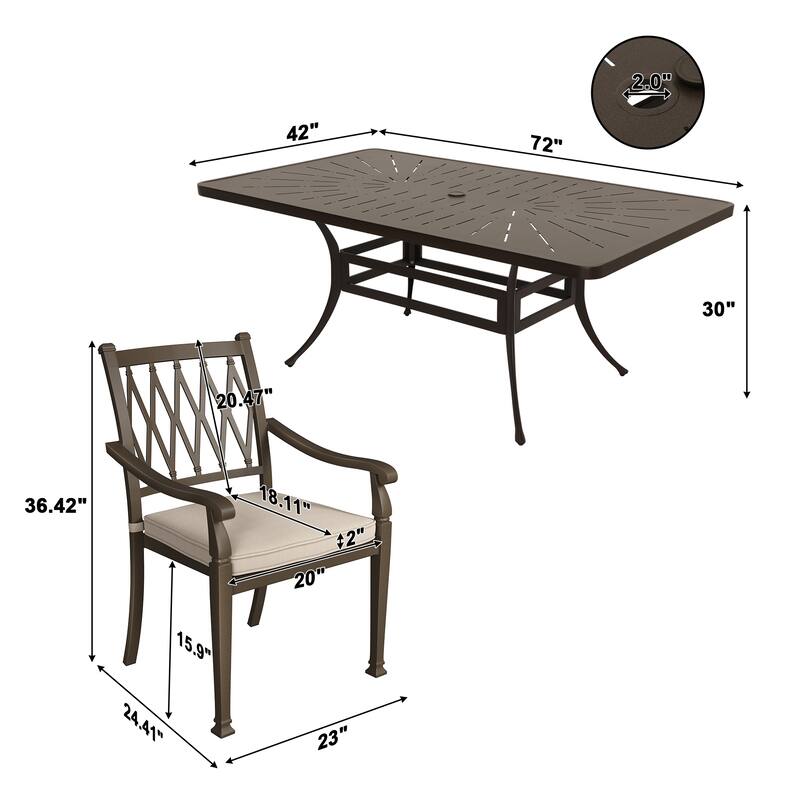 8 - Person Rectangular Outdoor Dining Set with Cushions