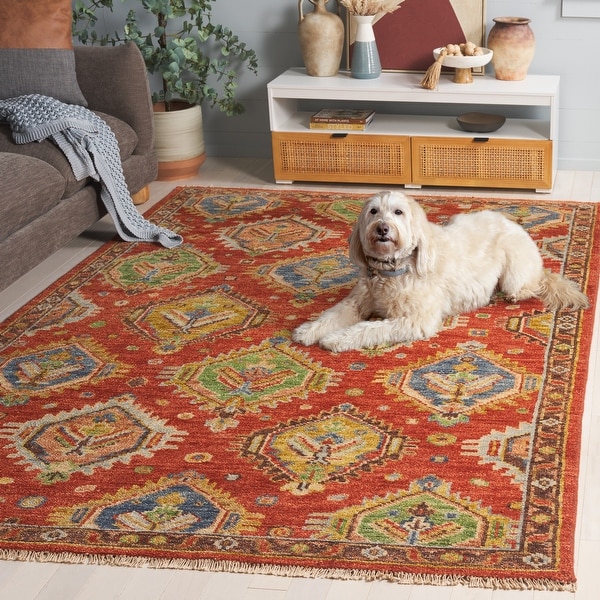SAFAVIEH Handmade Samarkand Traditional Tribal Rust/Brown Wool Rug