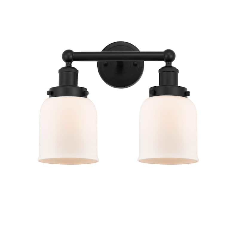 Innovations Lighting 616-2W-10-16 Bell Vanity Bell 2 Light 16" Wide - Matte Black / Matte White