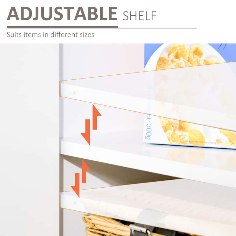 Push-to-Open Sideboard Buffet Cabinet, Kitchen Cabinet, Coffee Bar Cabinet with Chevron Pattern & Adjustable Shelf