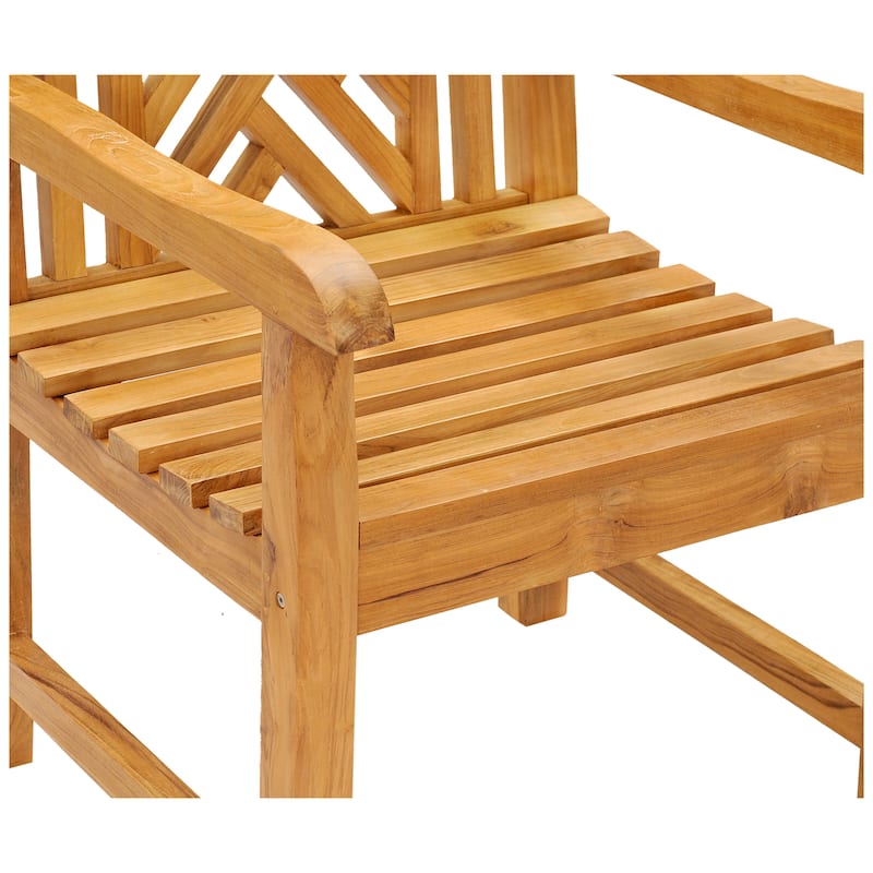 Chic Teak Chippendale Teak Wood Indoor/ Outdoor Dining Arm Chair