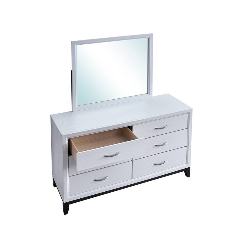 Glasgow 39 in. W x 35 in. H Rectangle Framed Dresser Mirror