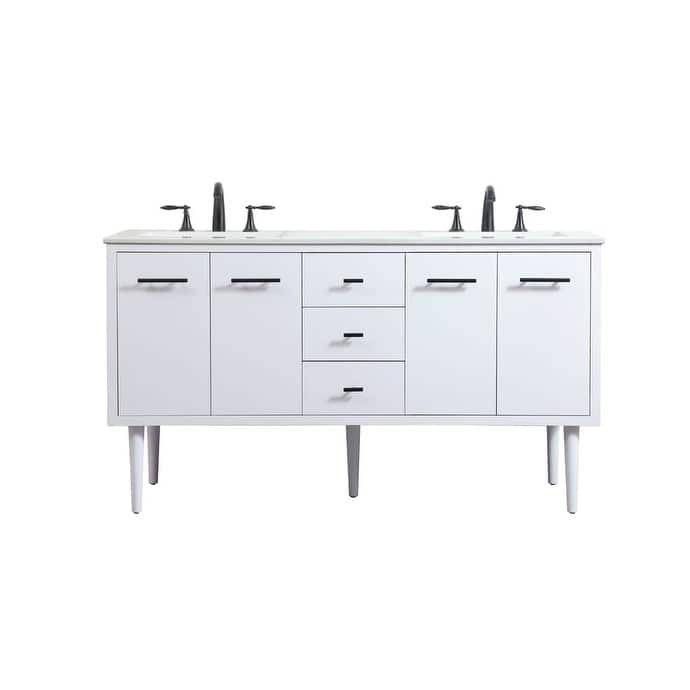 Elegant Lighting VF48060DM Cyrus 60" Free Standing, Wall Mounted - White - Painted