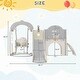 preview thumbnail 26 of 28, 7-in-1 Kids Slide And Swing Set With Basketball Hoop, Climbing Frame And Telescope
