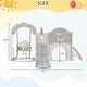 preview thumbnail 8 of 7, 8 in 1 Toddler Slide and Swing Set, Kids Playground Climber Slide Playset w/ Basketball Hoop & Non-Slip Steps for Indoor Outdoor