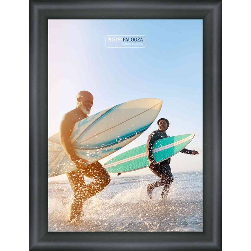 16x32 Contemporary Black Complete Wood Picture Frame with UV Acrylic, Foam Board Backing, & Hardware
