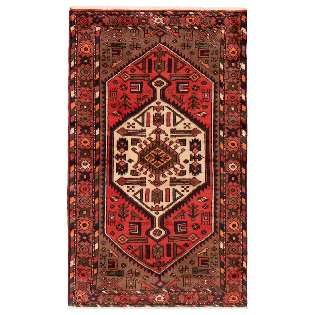 ECARPETGALLERY Hand-knotted Andelz Red Wool Rug - 3'5 x 5'7