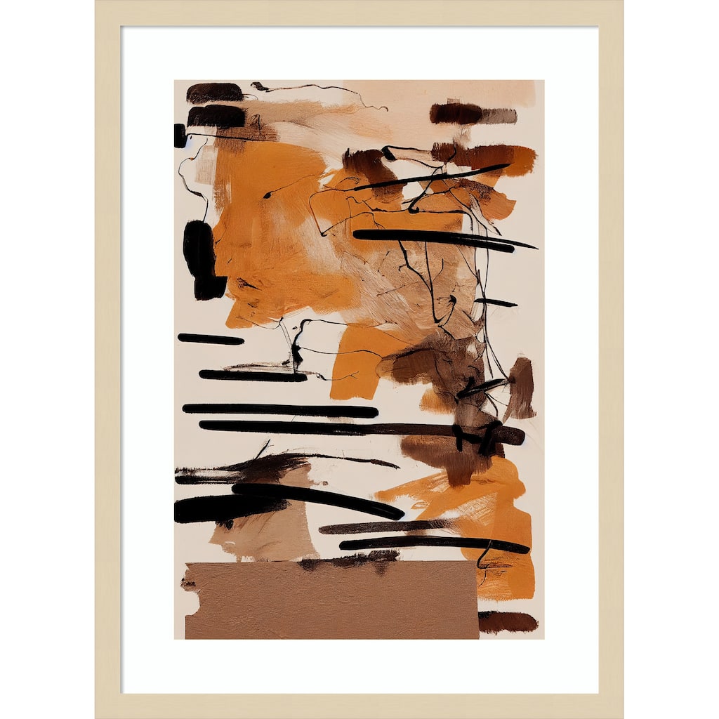 Earthy Strokes by Treechild Wood Framed Wall Art Print