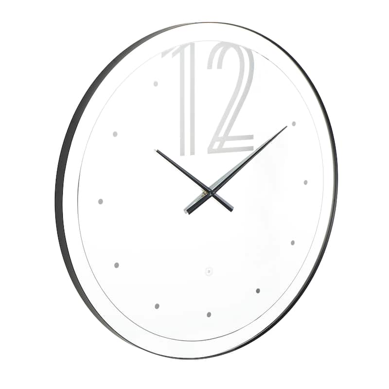Glass LED Decorative Wall Clock with Black Clocks Hands and White Numbers - Multi Colored - Roche River Decor