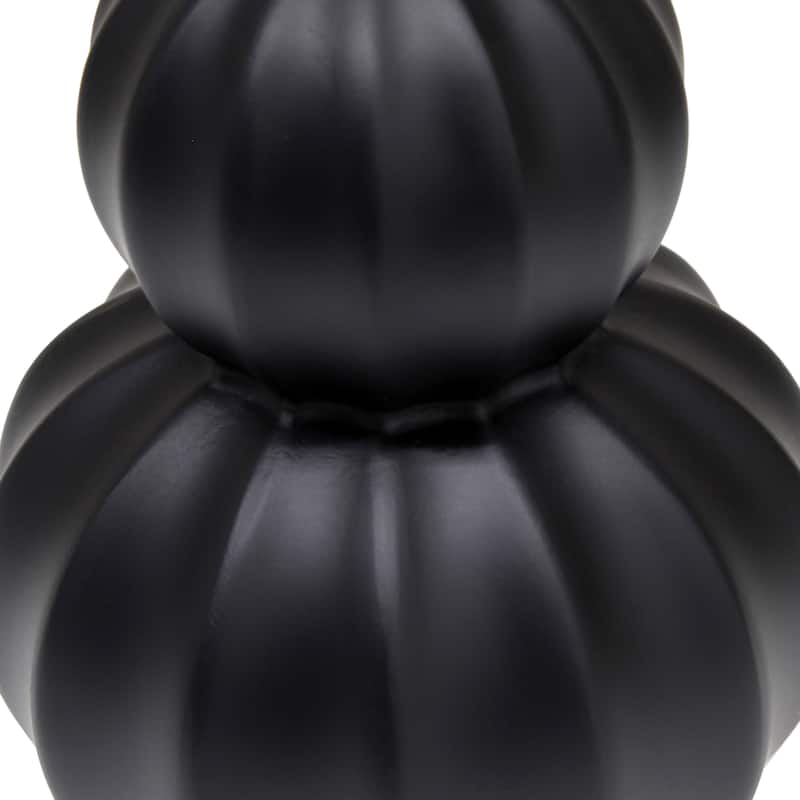 Double Gourd Ceramic Table Lamp with Fabric Shade - 6 x 6 x 13 in. (L x W x H)