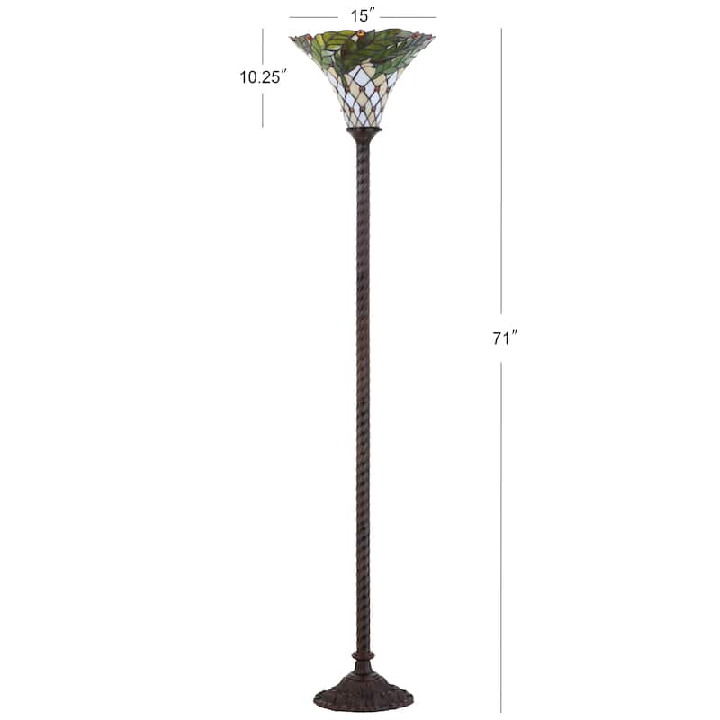 Moore Tiffany-Style 71" Torchiere LED Floor Lamp, Bronze by JONATHAN Y
