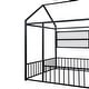 preview thumbnail 12 of 10, Full Size Metal House Bed Frame with Built-In Shelves and Fence, Space Saving Design