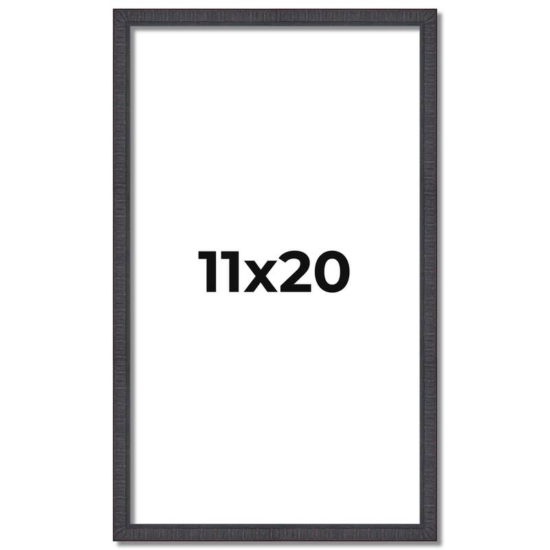11x20 Frame Brown Solid Wood Picture Frame - Complete Modern Photo