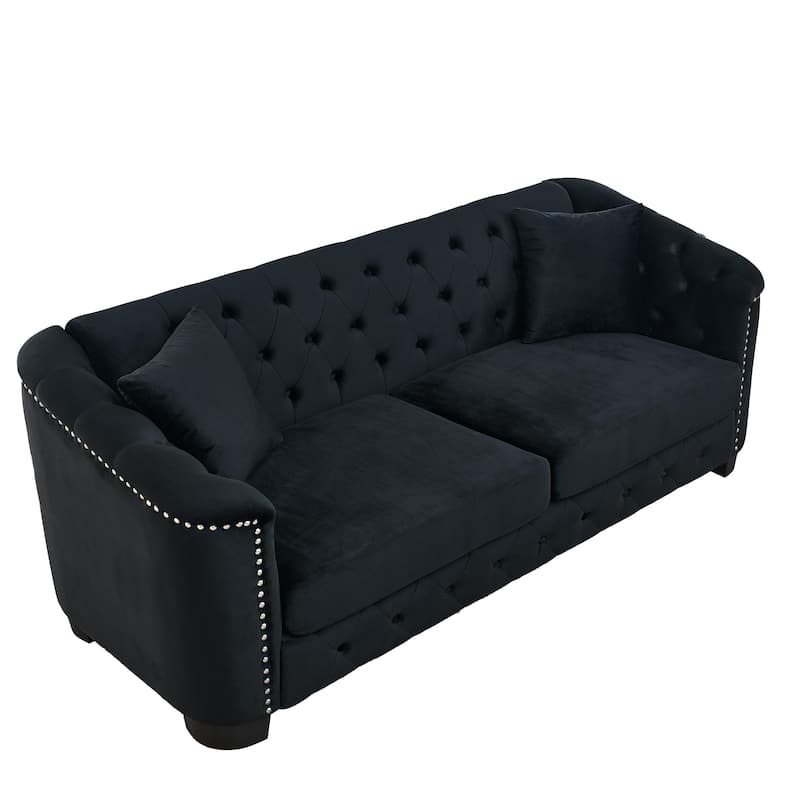 Modern Upholstered Chesterfield Velvet Sofa