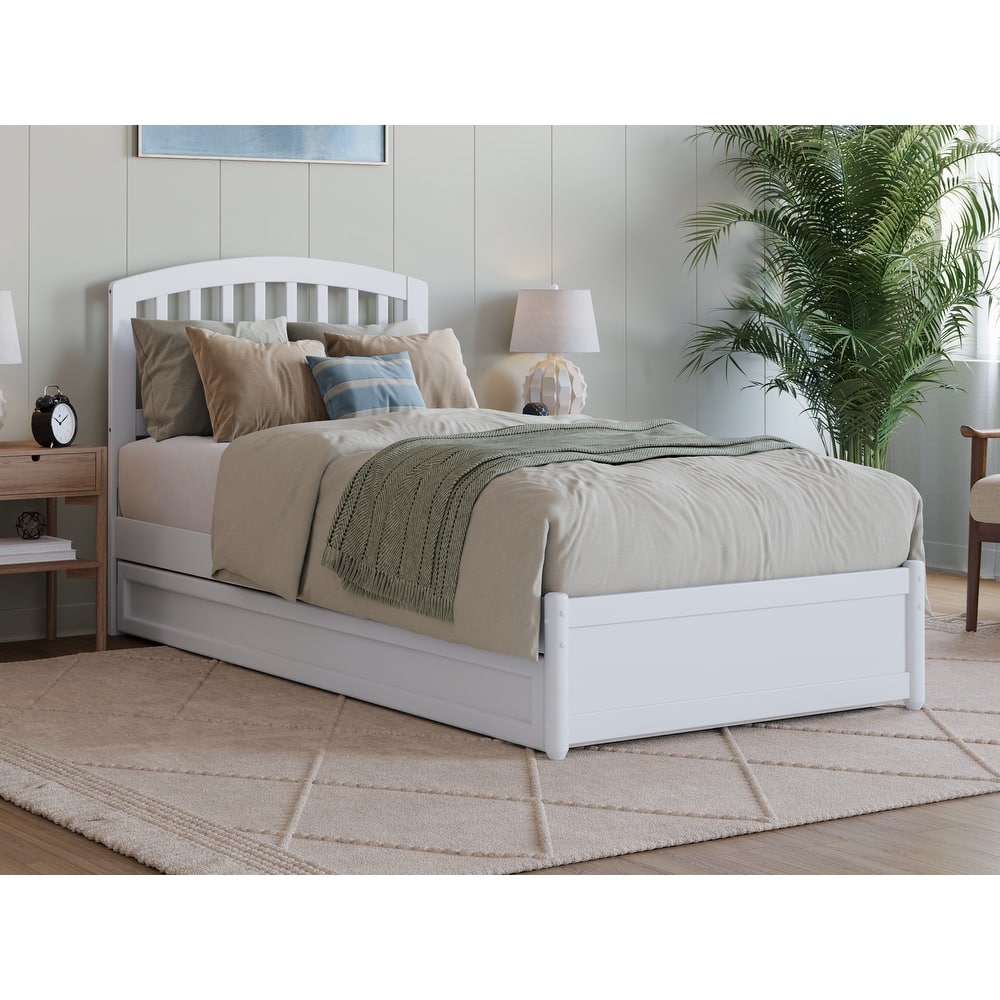 Lucia Platform Bed with Panel Footboard and Twin XL Trundle