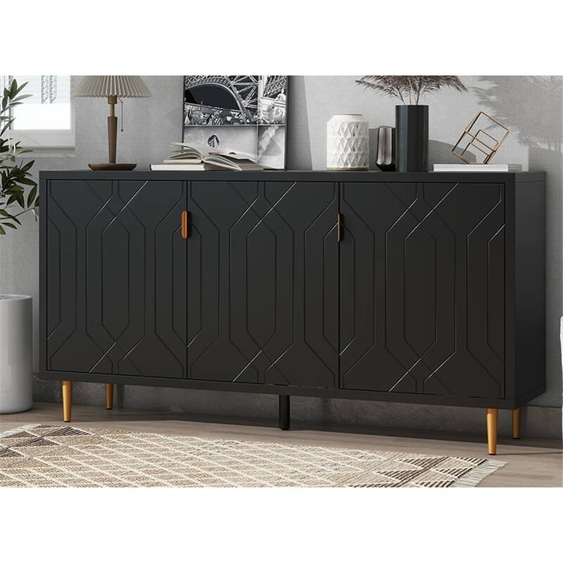 Modern TV Stand, Console Table,Storage Sideboard Cabinet - Black