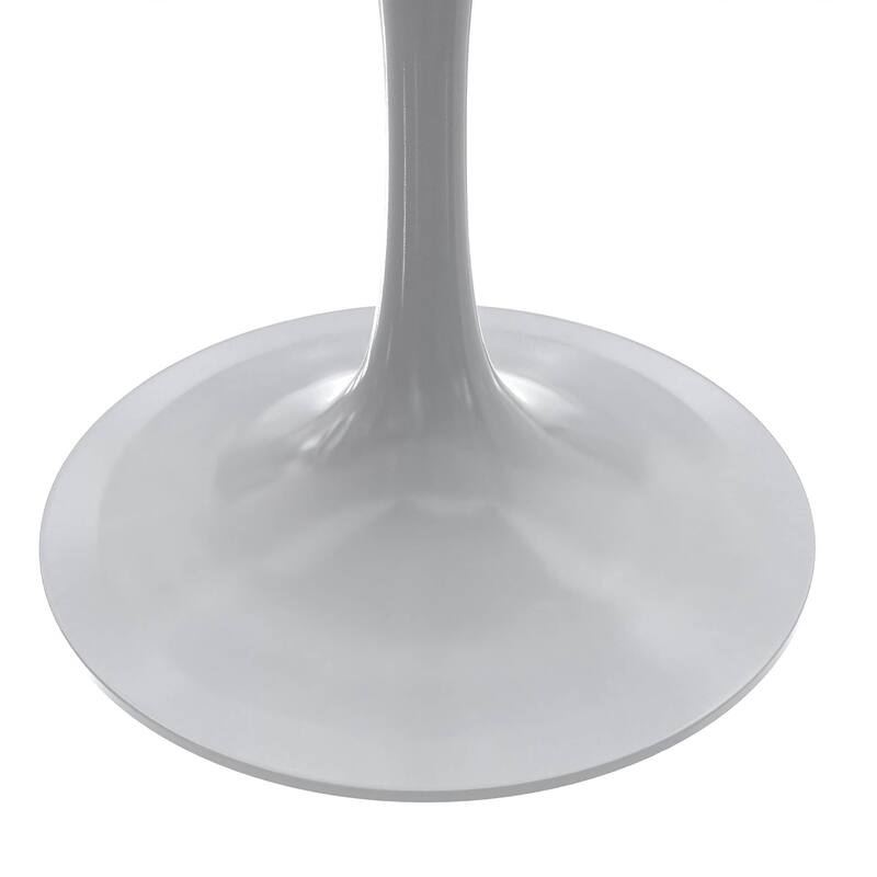 LeisureMod Verve Square Dining Table with Resin Tabletop and White Steel Base for Kitchen and Dining Room