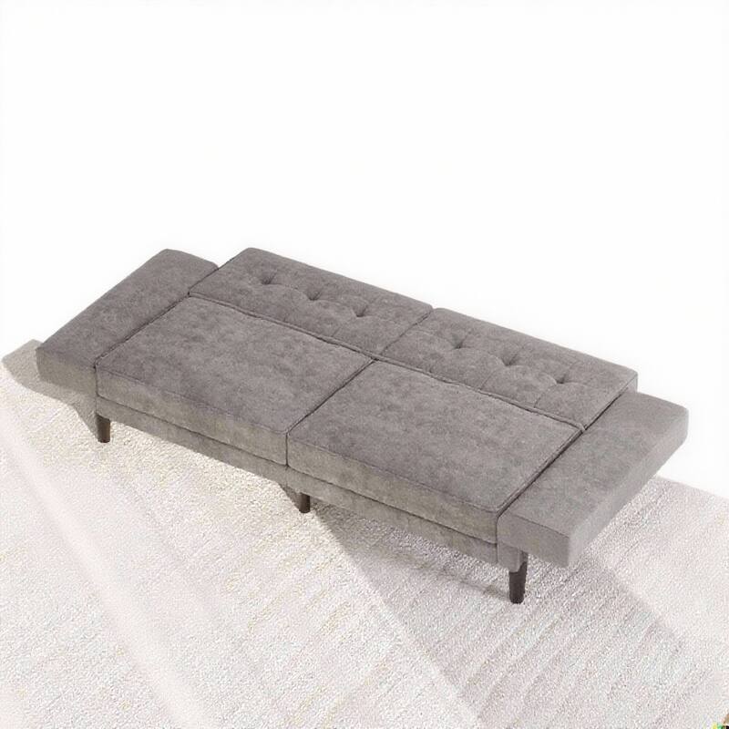 89" Futon Sofa Bed, with Adjustable Backrest & Armrest