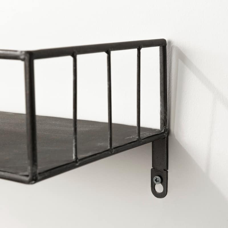 Gastown Wall-Mounted Fire Escape Shelf - 21.5"W x 7.3"D x 42.1"H