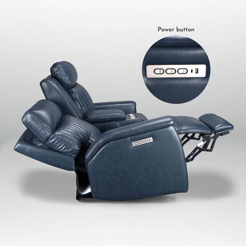 73'' Leather Zero Gravity Power Reclining Loveseat with Power Headrest and Power Lumbar,USB&USB-C Port