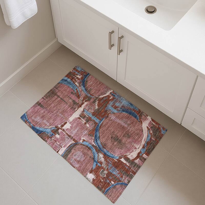 Machine Washable Indoor/ Outdoor Modern Erie Chantille Rug