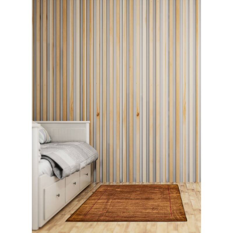 ECARPETGALLERY Hand Loomed Kashkuli Gabbeh Brown Wool Rug - 4'11 x 6'9