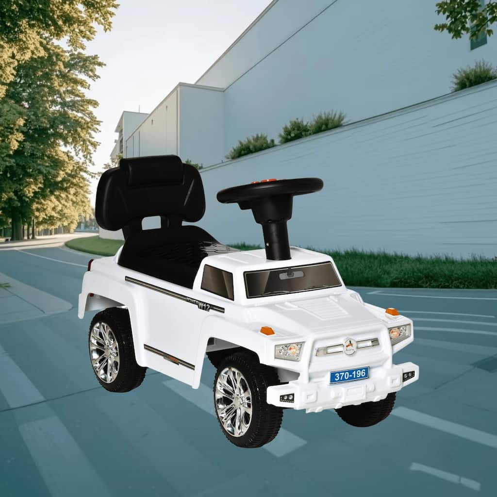 Toddler Ride on SUV Push Car with Working Horn, Music, Hidden Storage, Anti-Tipping System and Realistic Off-Road Style