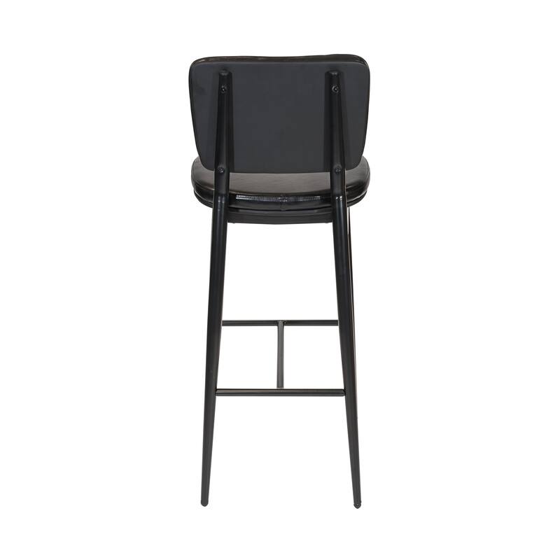 Porthos Home Mori Bar Stools Set of 2, PU Leather, Steel Legs