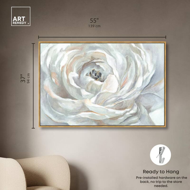 Powdery Peony Canvas by Art Remedy