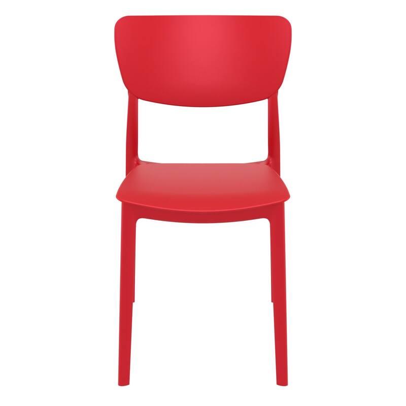 33" Red Solid Stackable Patio Dining Chair